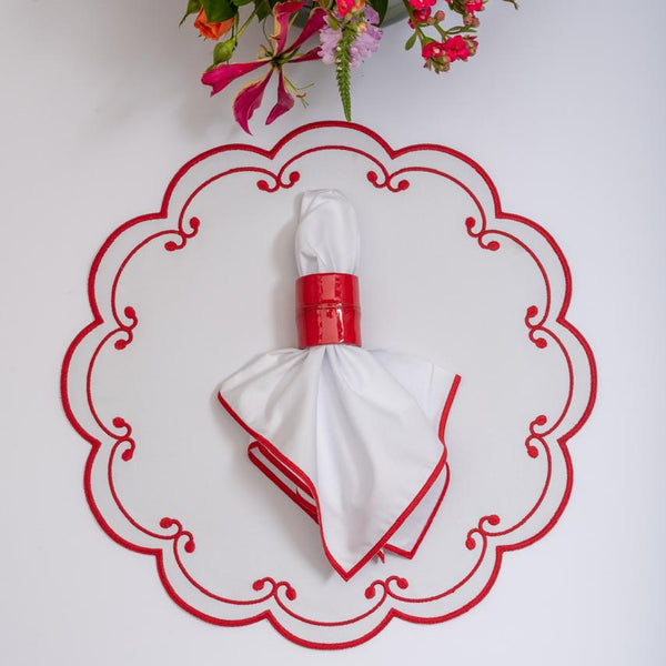 Royal - Round Placemats Red (Set of 4)