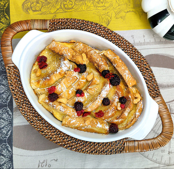 Oval Medium Casserole Basket with Stoneware Roaster