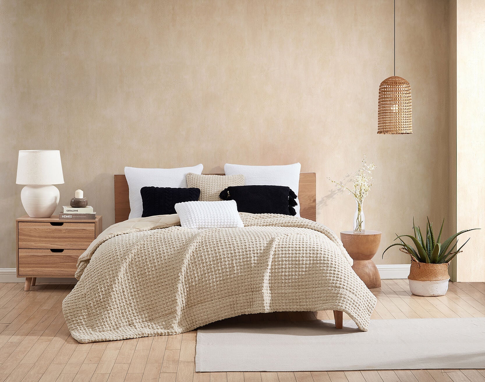 Snug Small Waffle Pillow Clear White