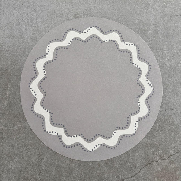 Round - Placemats Grey - White / Grey (Set of 4)