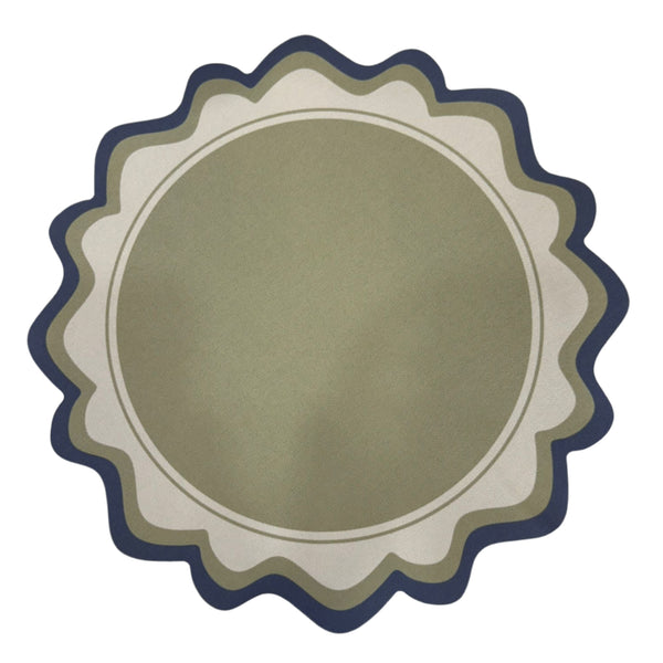 Die Cuts - Round Placemats Cream - Sand / Blue (Set of 4)