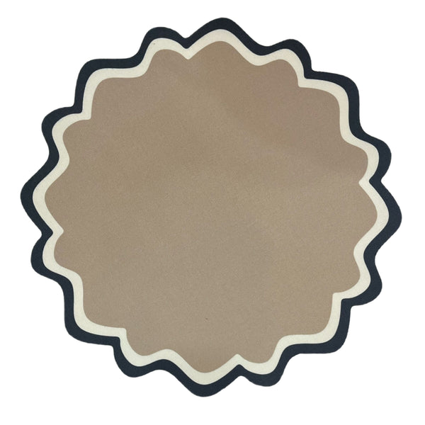 Die Cuts - Round Placemats Cream - Sand / Black (Set of 4)