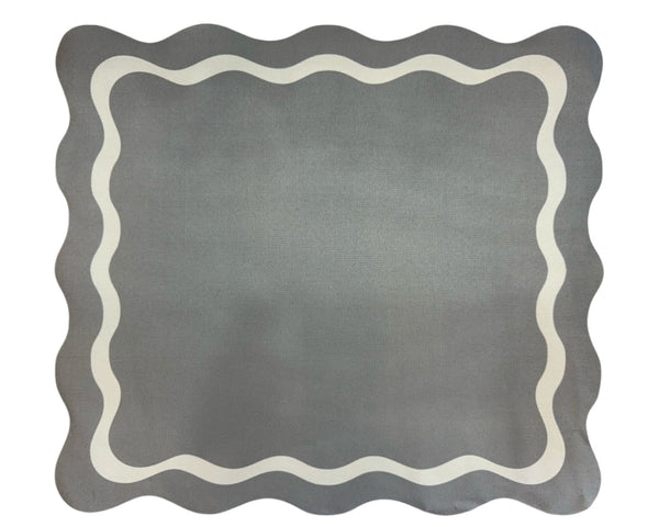 Die Cuts - Rectangular Placemats Grey - Grey / Cream (Set of 4)