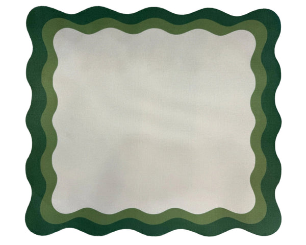 Die Cuts - Rectangular Placemats Cream - Olive / Green (Set of 4)