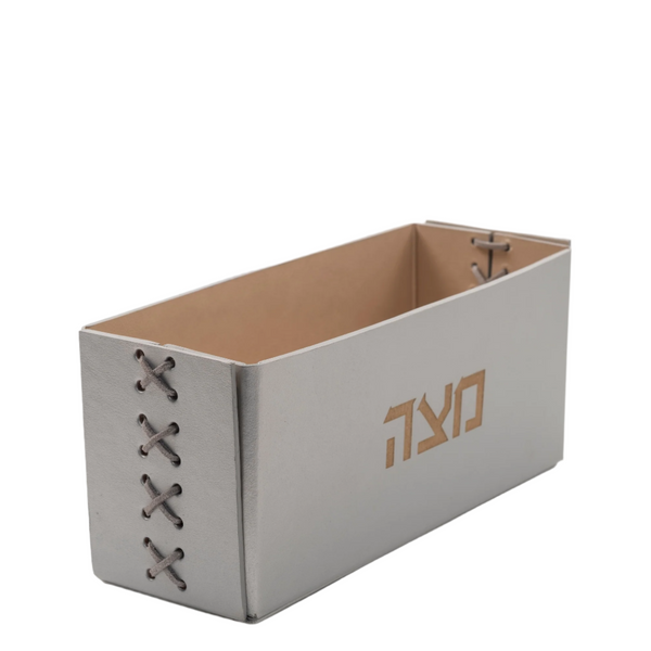 Vegan Leather - Matzah Holder - Silver