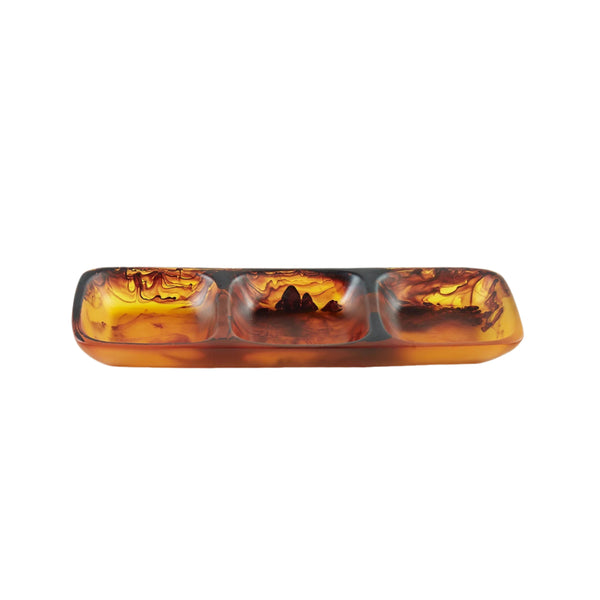 Everyday - 3 Part Rectangle Tray Medium Tortoise Swirl