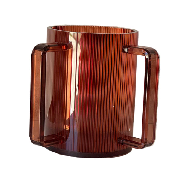 Netilat Yadayim Cup - Auburn Ribbed Acrylic