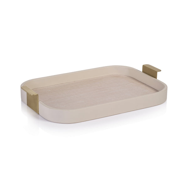 Córdoba - Leather Tray Cream with Matt Gold Handle Medium