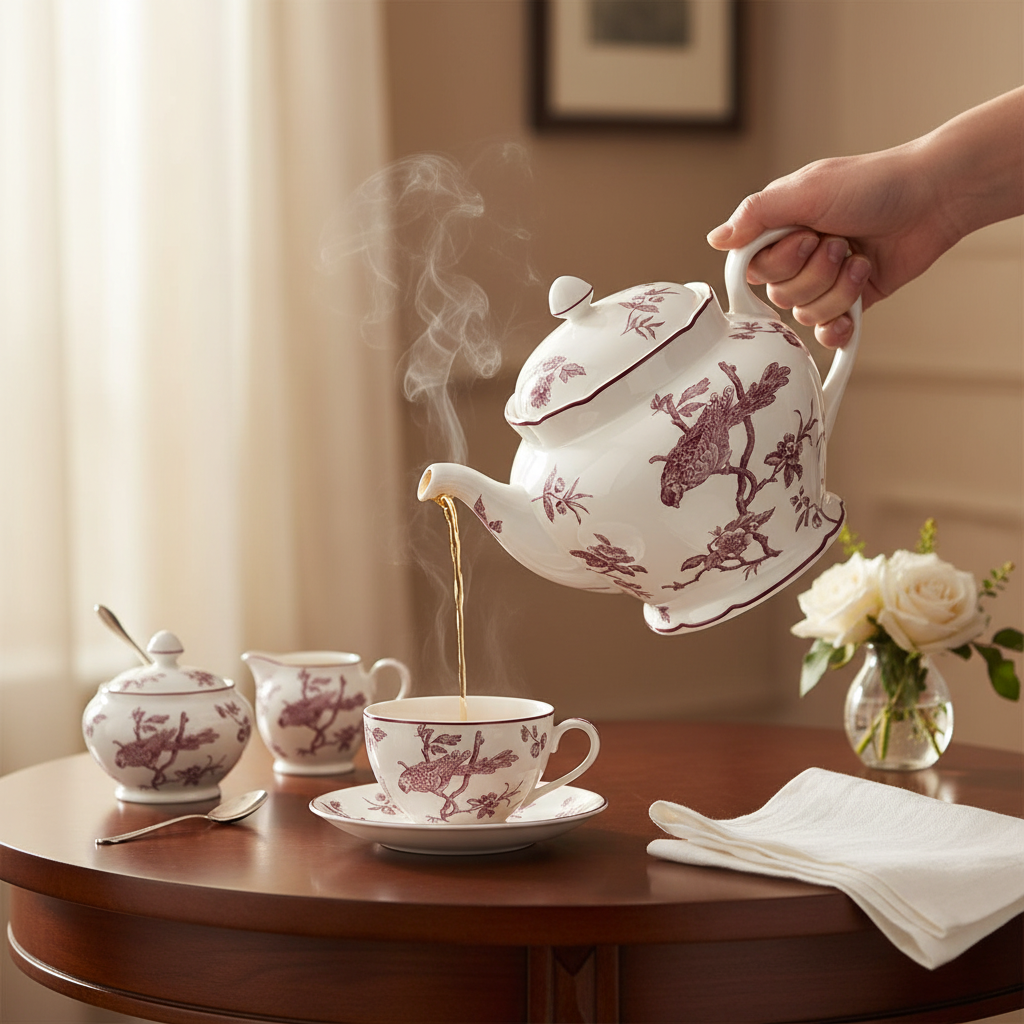 Albertine Prune - Teapot 12 cups en uso