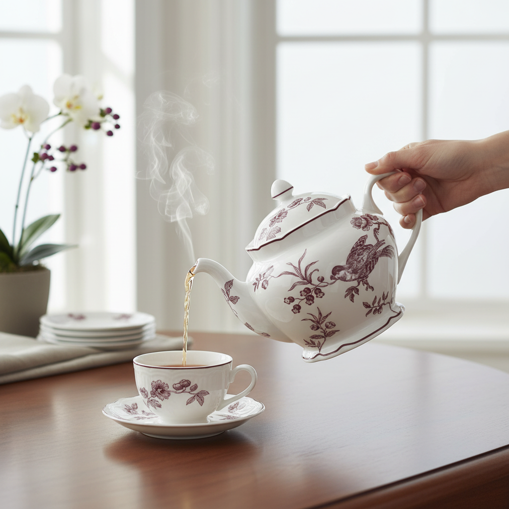 Albertine Prune - Teapot 6 cups en uso
