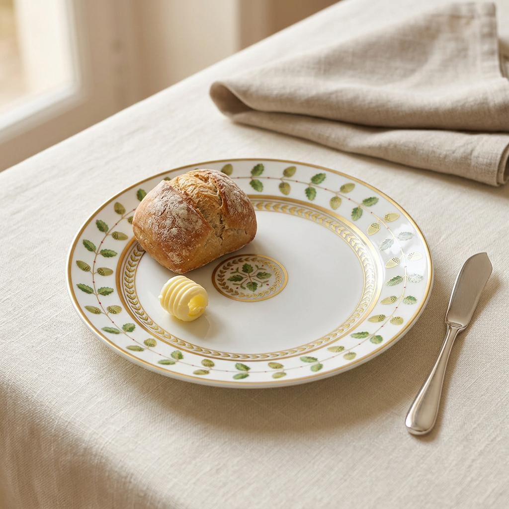 Ambientada Constance Bread & Butter Plate con pan y mantequilla