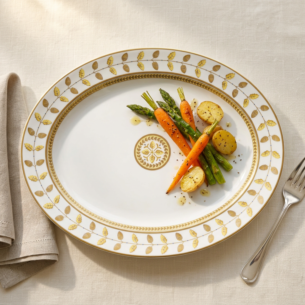 Ambientada Constance Jaune Oval Platter 13 pulgadas
