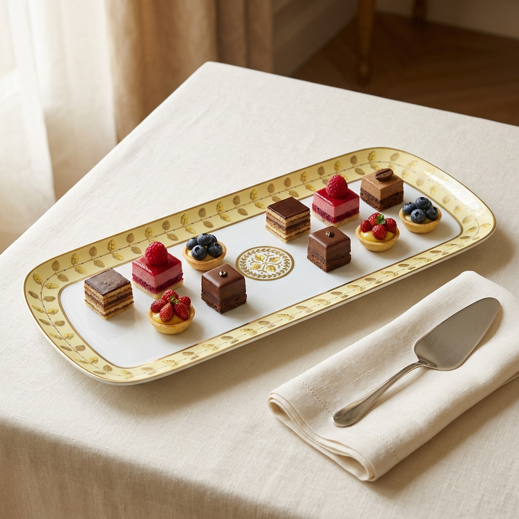 Ambientada Constance Jaune Rectangular Cake Platter