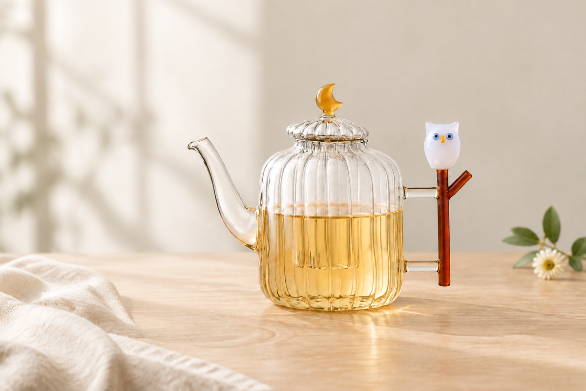 Animal Farm - Teapot Owl ambientado sin taza