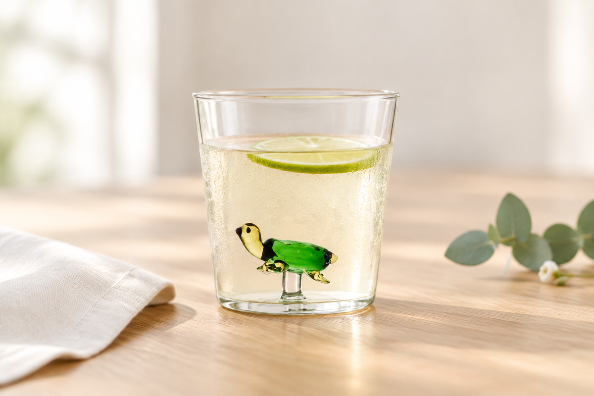 Animal Farm - Tumbler Green Turtle en una escena sutil y elegante