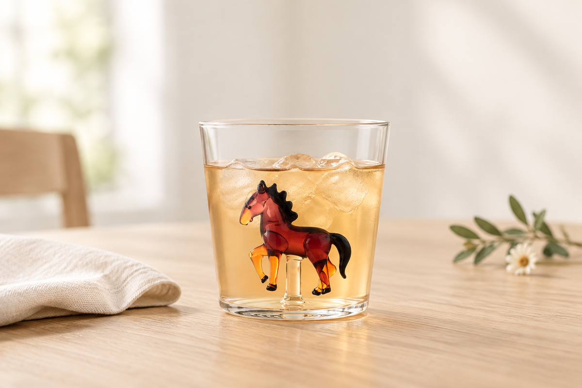 Animal Farm - Tumbler Horse en una escena sutil y elegante