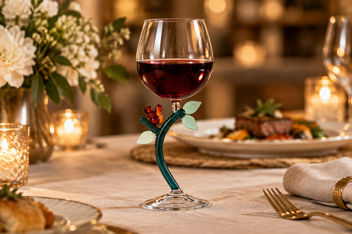 Animal Farm - Wine Goblet Squirrel ambientado en una mesa elegante