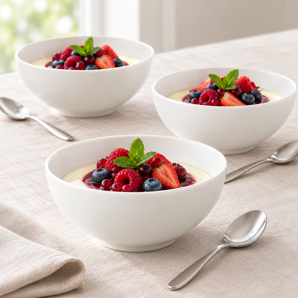 Anmut Individual Bowl set ambientado con postres