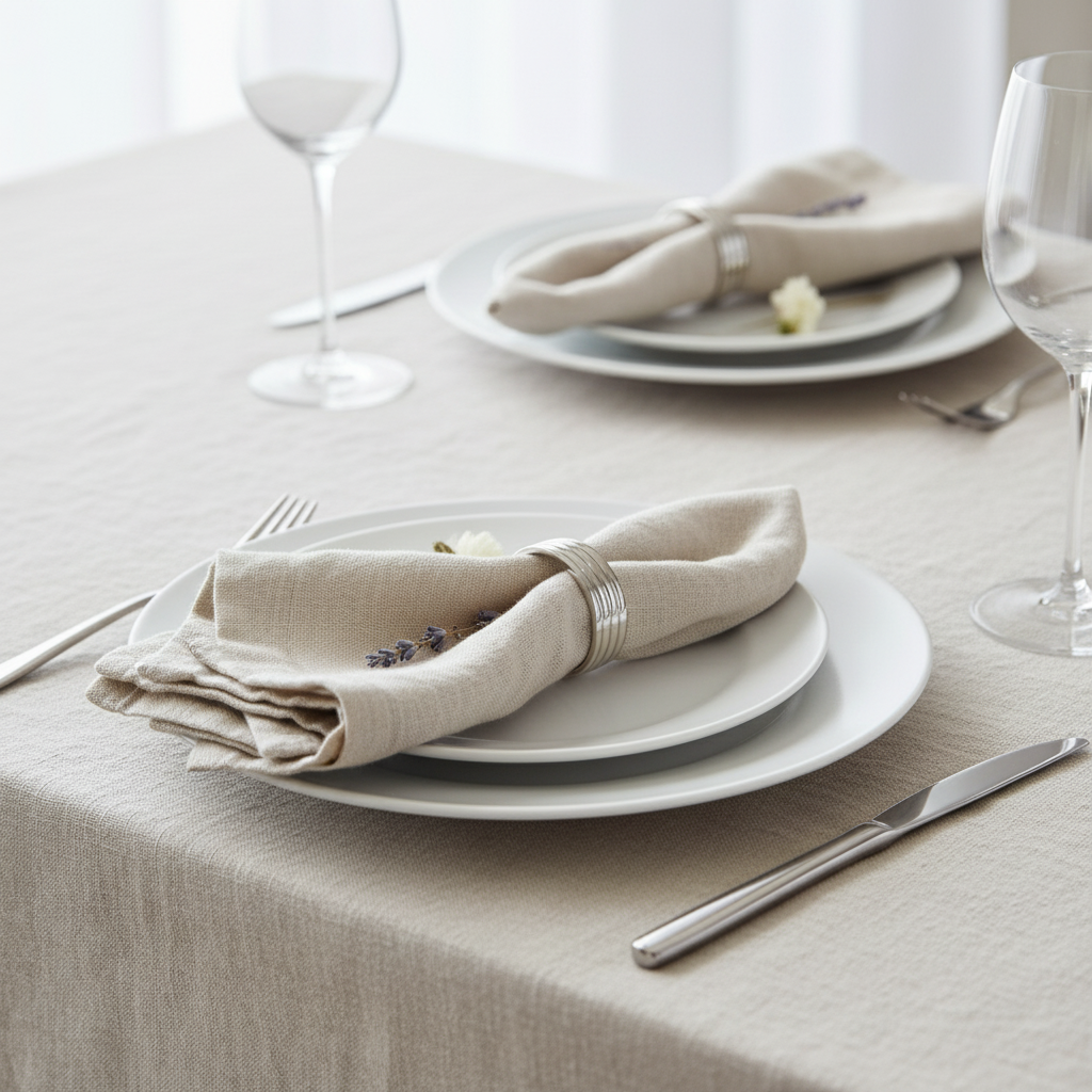 Aros para servilleta con lino - Presentación elegante