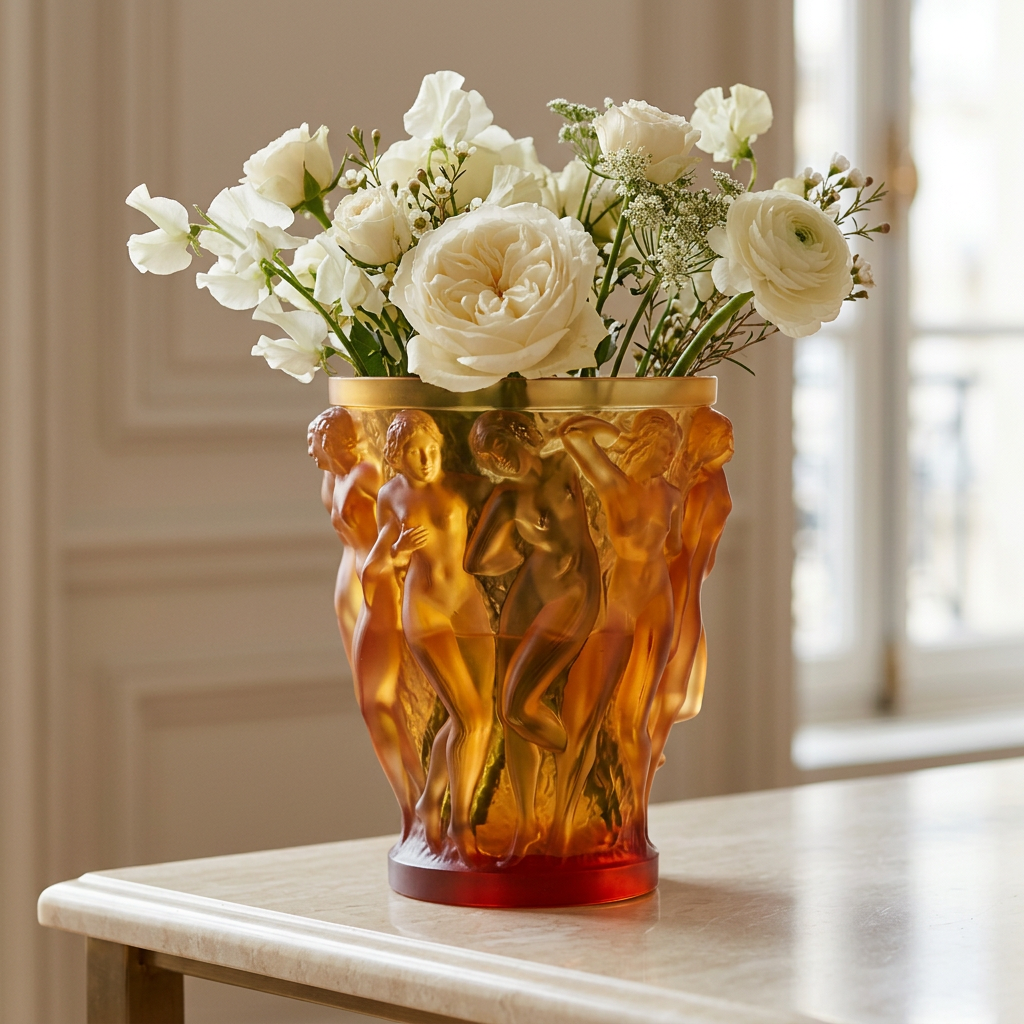 Bacchantes Amber con flores en un ambiente elegante