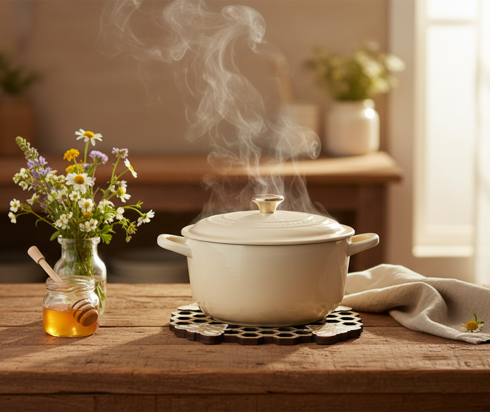 Bee trivet ambientado cocina