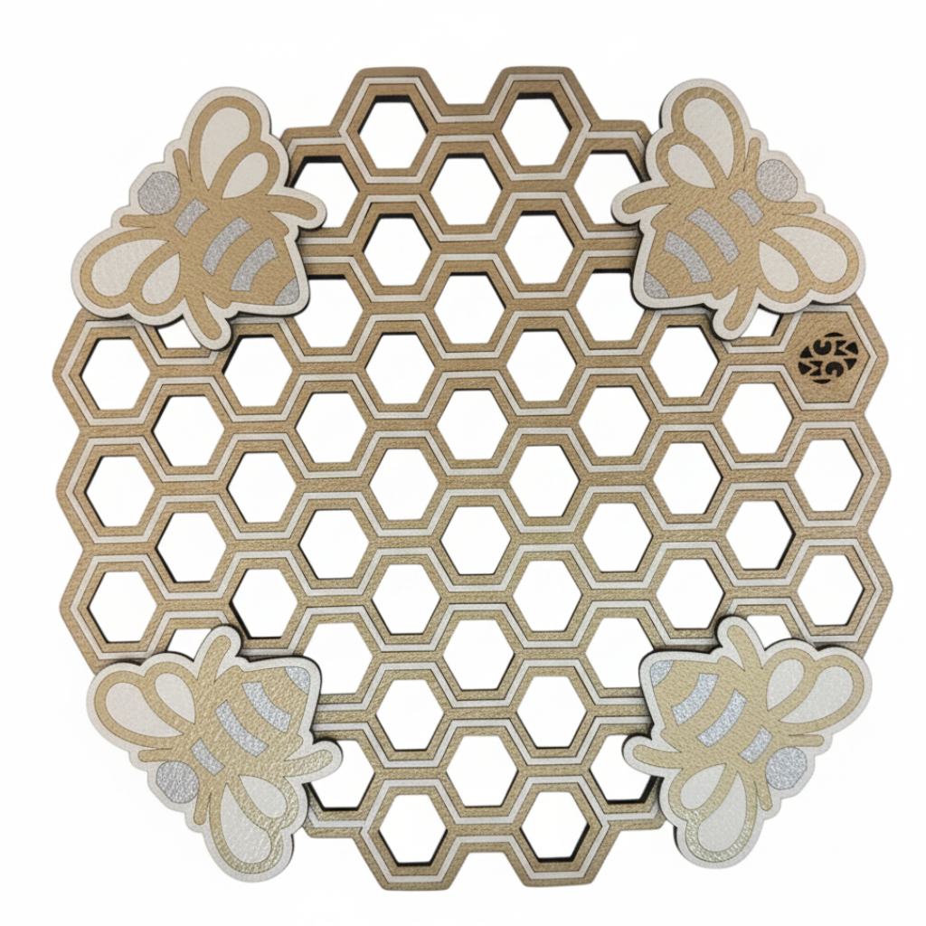 Bee trivet fondo blanco huecos blancos
