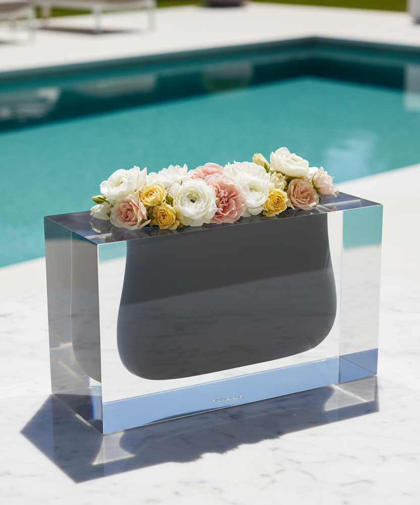 Bel Air Gorge Vase Smoke - Lifestyle Terraza