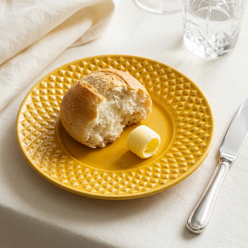 Bicos Amber Bread & Butter Plate ambientado