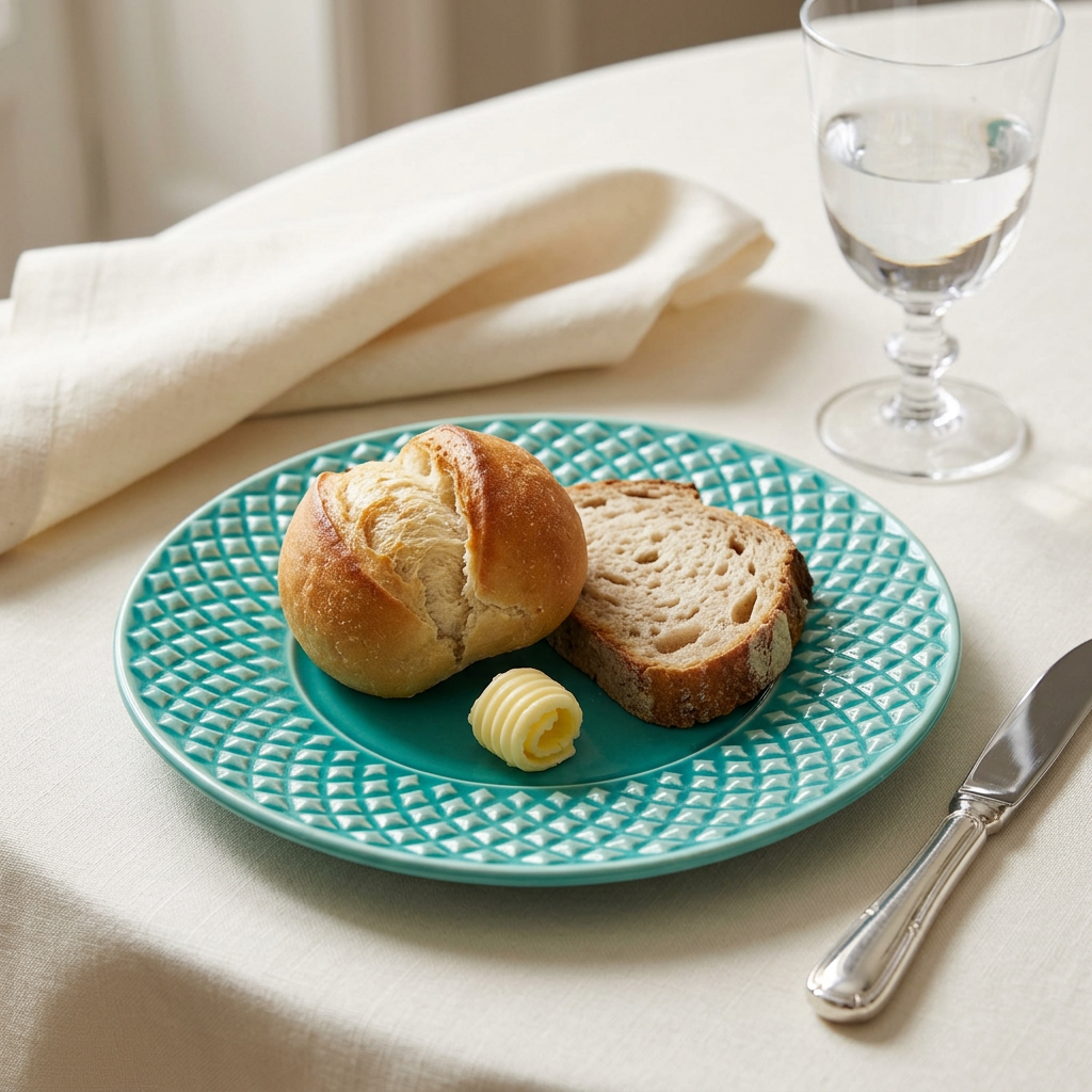 Bicos Mint Green Bread & Butter Plate ambientado
