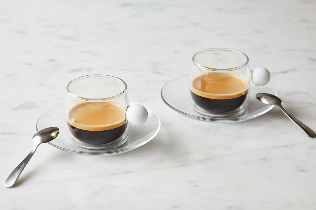 Bilia Espresso White Cup & Saucer - Esfera más blanca