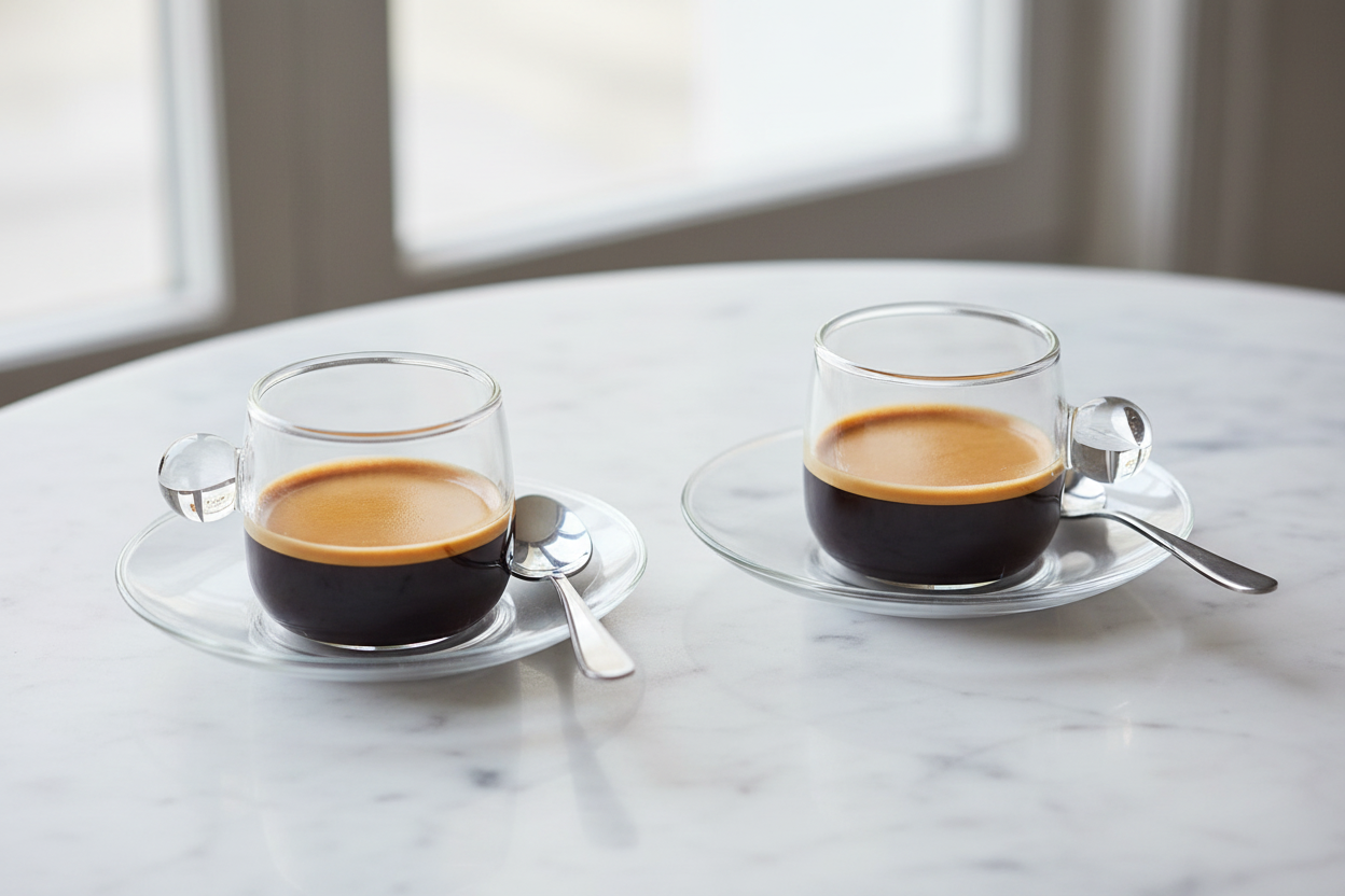Bilia Espresso White Cup & Saucer - Lifestyle