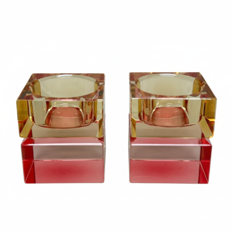 Block Crystal Candle Holders fiel al original sin letras