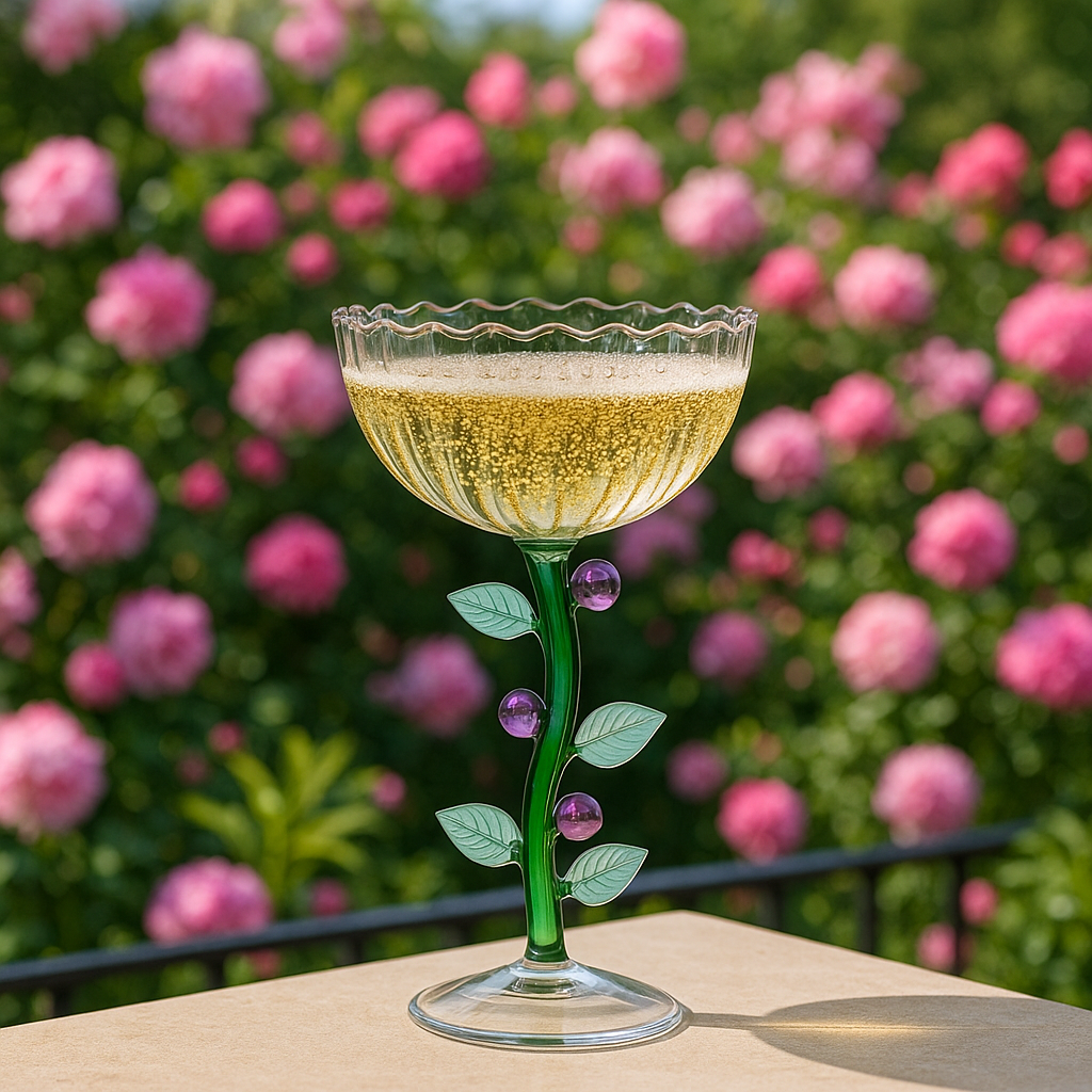 Botanica Optical Champagne Bowl Pink Flower - diseño original