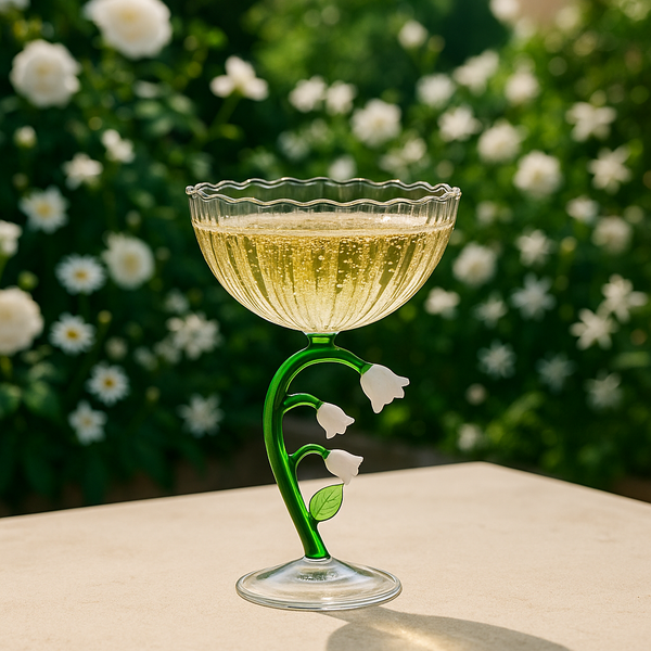 Botanica Optical Champagne Bowl White Flower - diseño original