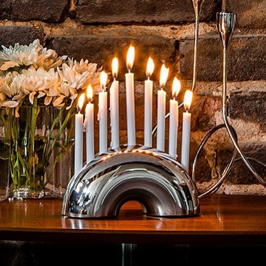 Nosh Menorah - Chrome