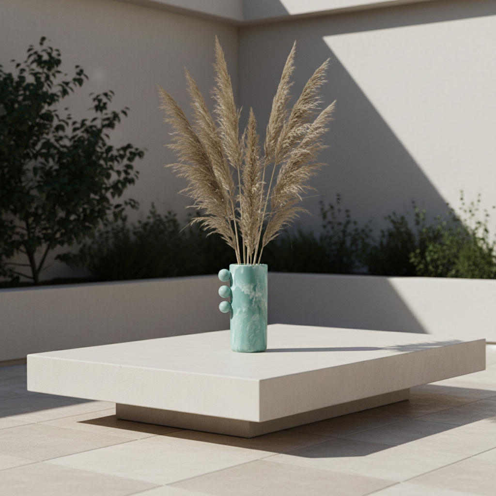 Bubble Vase Teal - Terraza minimalista elegante