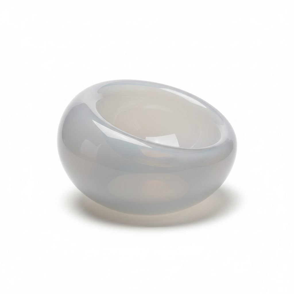 Caldera - Small Opaque Hand-Blown Glass Bowl Opal Grey