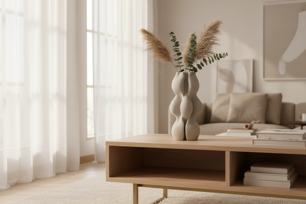Ceramic Vase Bone Light Grey 6.5" - Ambiente