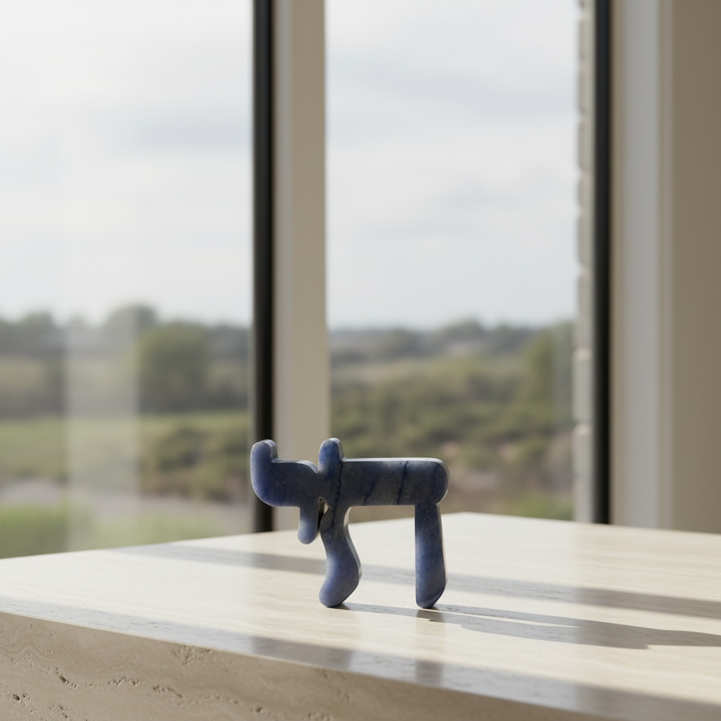 Chai Sculpture Blue Aventurine ambiente elegante