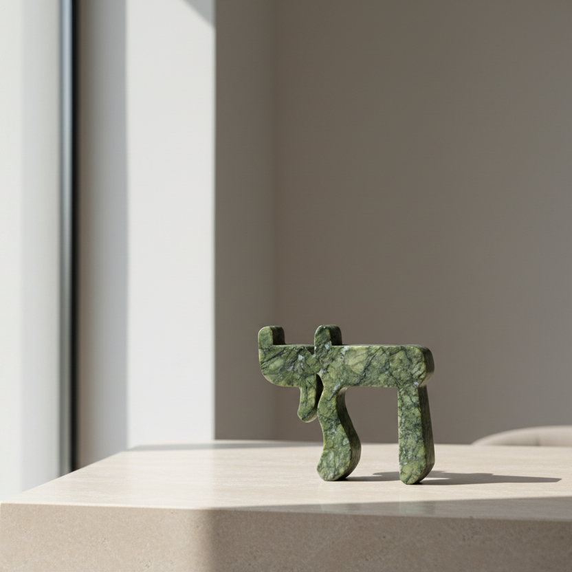 Chai Sculpture Green Xiuyan Jade ambiente elegante