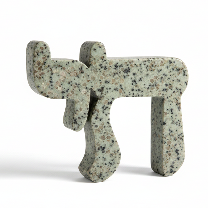 Chai Sculpture Kiwi Jasper fondo blanco