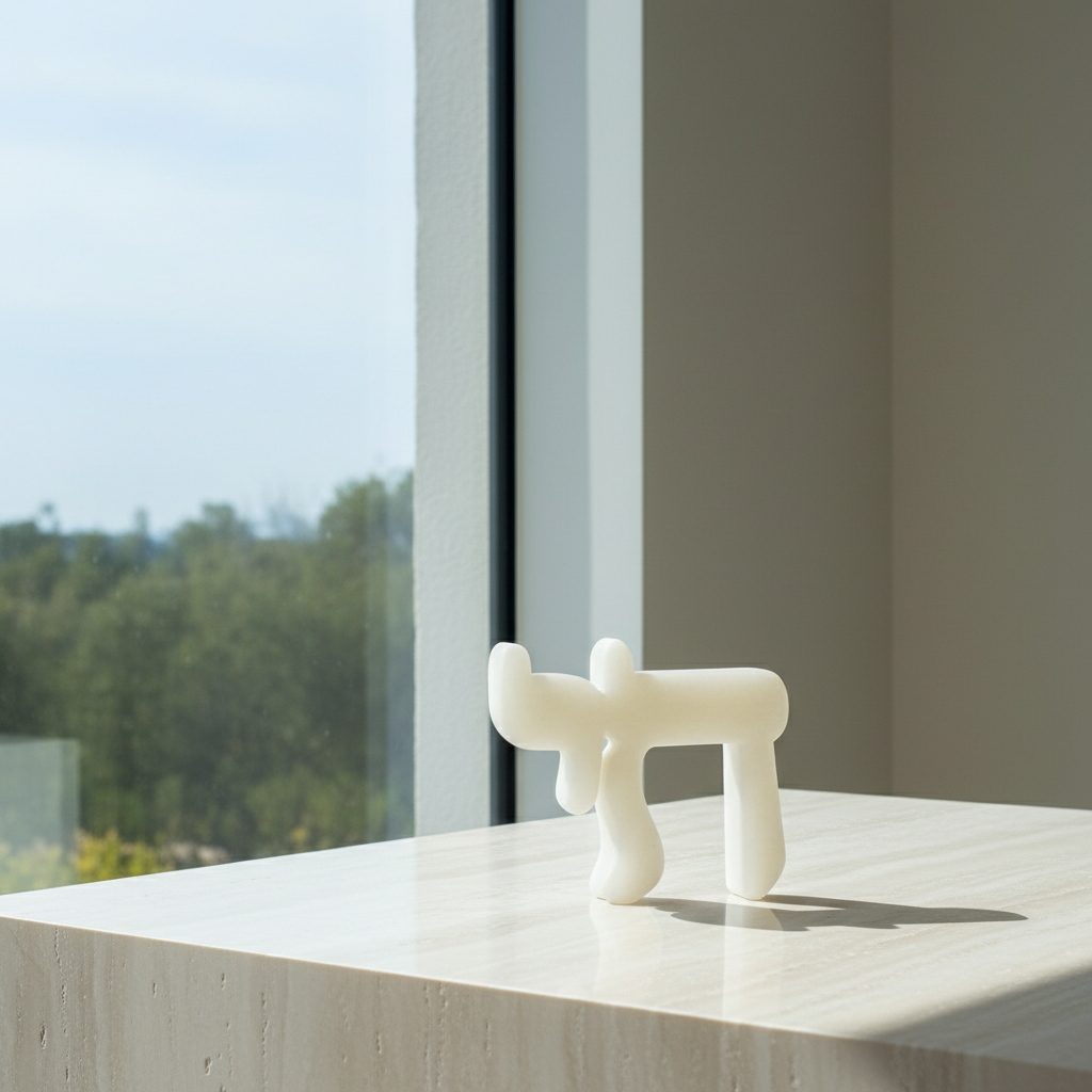 Chai Sculpture White Jade ambiente elegante