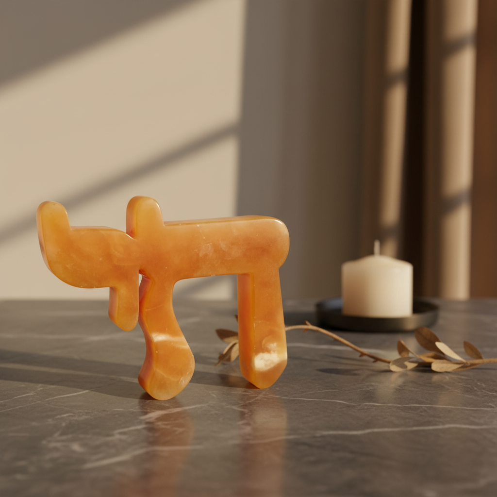 Chai Sculpture Yellow Calcite - Lifestyle