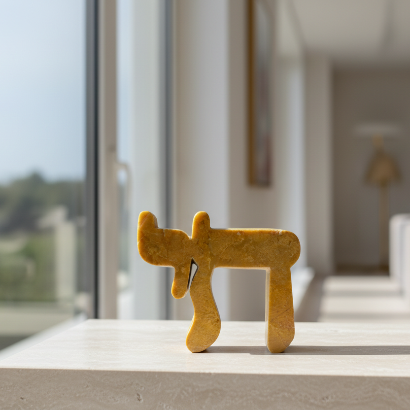 Chai Sculpture Yellow Jade ambiente elegante