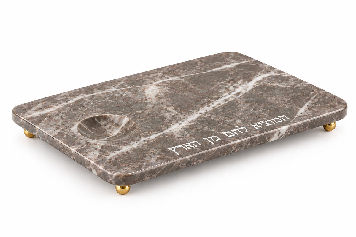 Challah Board - gris marmorizado cálido