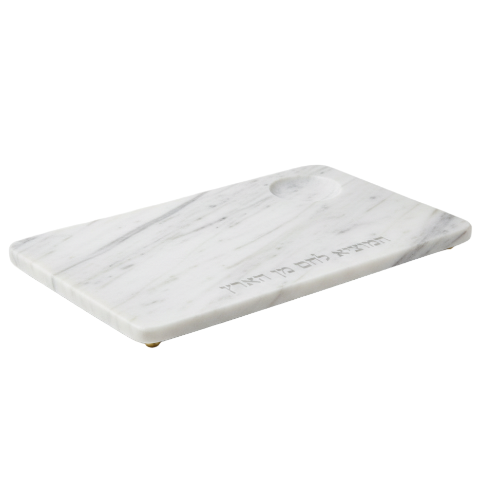 Challah Board - White Marble Tray mejorada