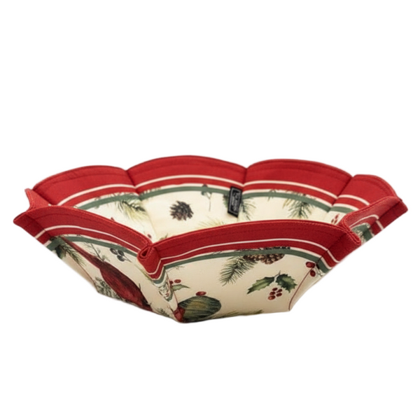 Christmas N128 Bread Basket Cardinal Bird con fondo blanco