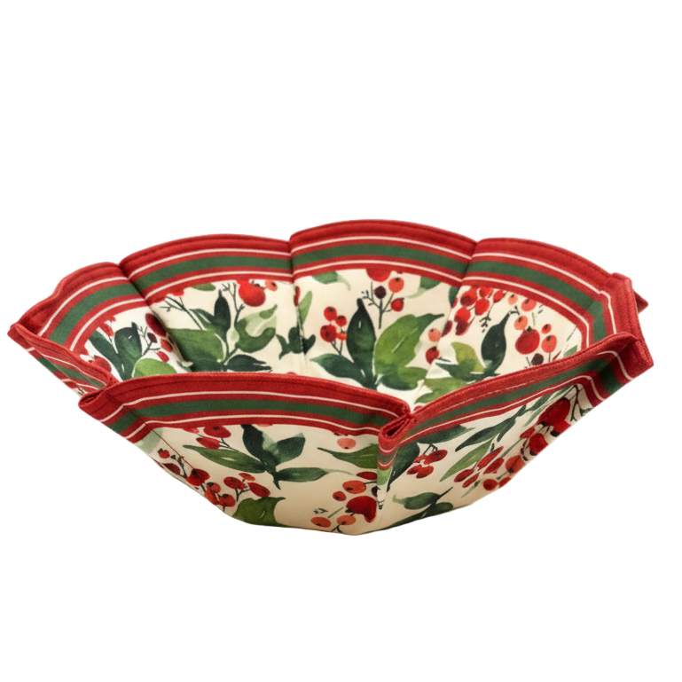 Christmas N16 Bread Basket Red Green con fondo blanco