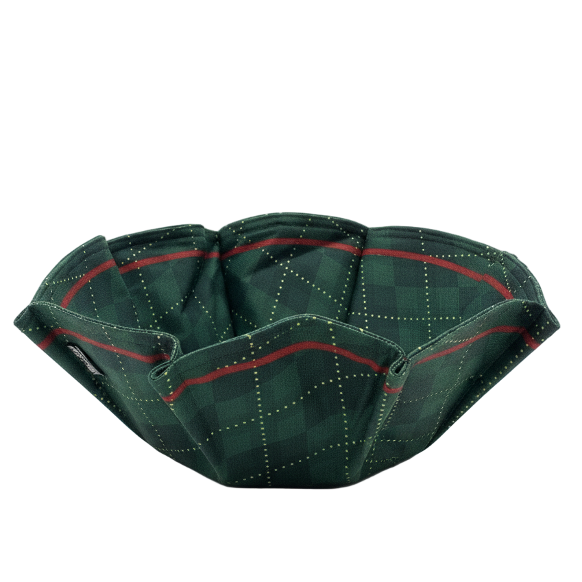 Christmas N92 Bread Basket Green Tartan - nueva versión