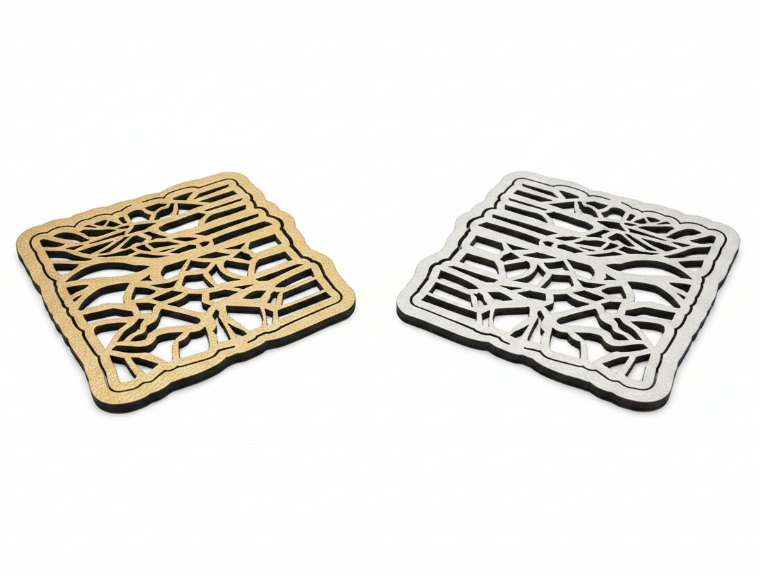 Coasters Gold Silver double-sided
